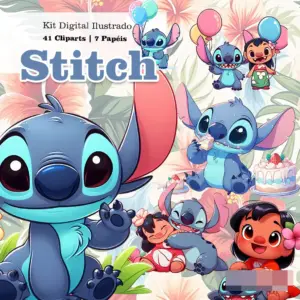 PNG Stitch 3D em Alta Resolucao para Kits Digitais Personalizados