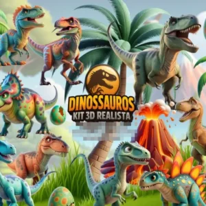 PNG Temático Jurassic: Dinossauros para Sublimação