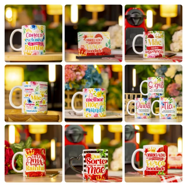 Presente Criativo: 50 Artes para Caneca do Dia das Mães