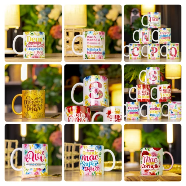 Presente Criativo: 50 Artes para Caneca do Dia das Mães