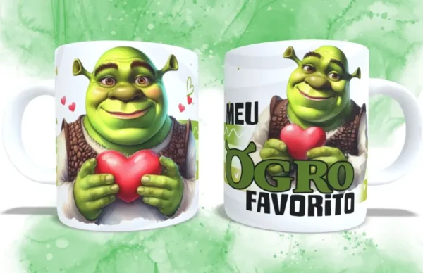 Presente DIY Dia dos Namorados - Artes Caneca Fiona e Shrek