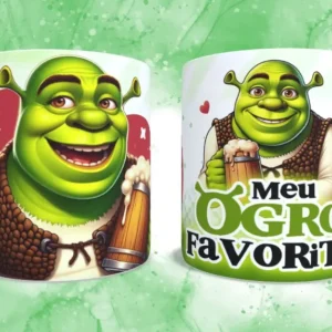 Presente DIY Dia dos Namorados - Artes Caneca Fiona e Shrek