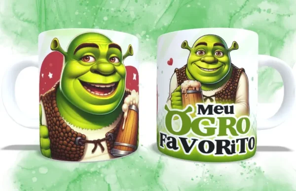 Presente DIY Dia dos Namorados - Artes Caneca Fiona e Shrek