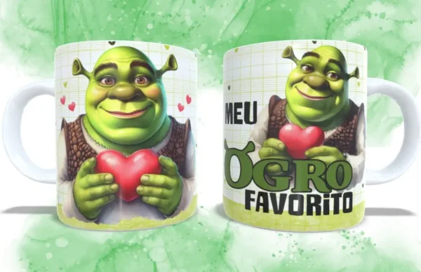 Presente DIY Dia dos Namorados - Artes Caneca Fiona e Shrek