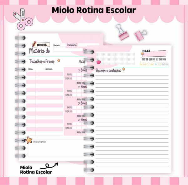 Rotina Escolar Menina - Arquivo Digital