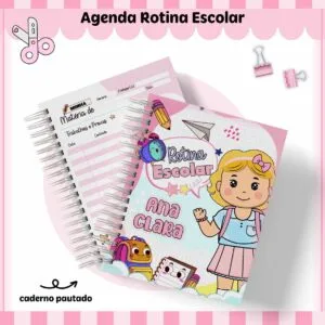 Rotina Escolar Menina - Arquivo Digital 20 Rotina Escolar Menina - Arquivo Digital