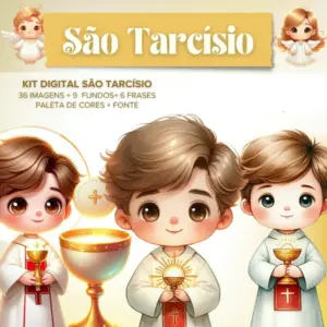 Santinhos Digitais Sao Tarcisio Kit PNG Sublimacao