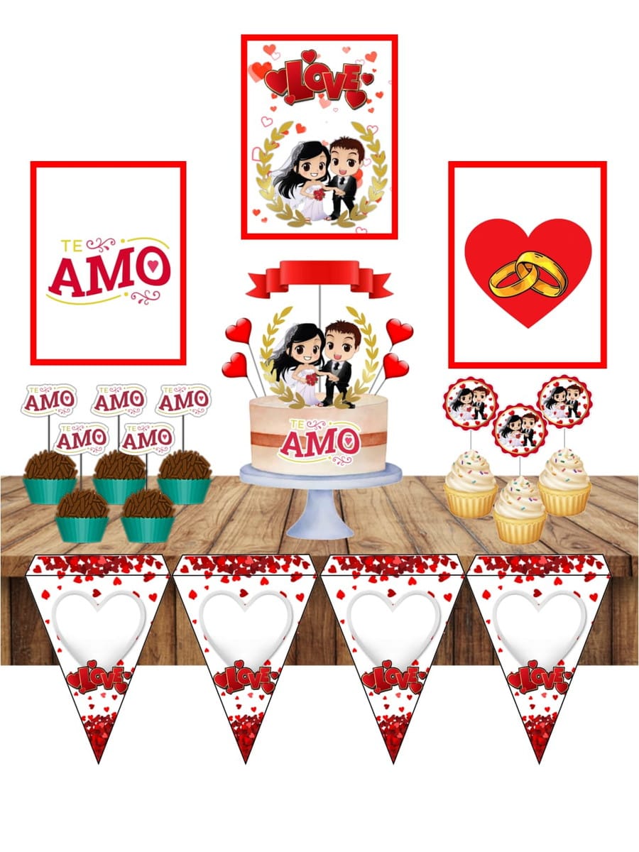 Kit digital casamento tema bolinho para corte Studio 1 Kit digital casamento tema bolinho para corte Studio
