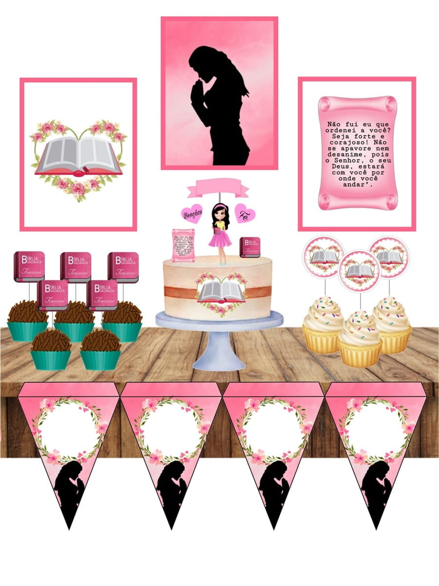 Kit Digital Evangélico Feminino com Arquivo de Corte 1 Kit Digital Evangélico Feminino com Arquivo de Corte