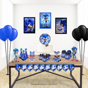 Kit Digital Sonic para Festa em PDF e Studio 6 so um bolinho sonic arquivo digital