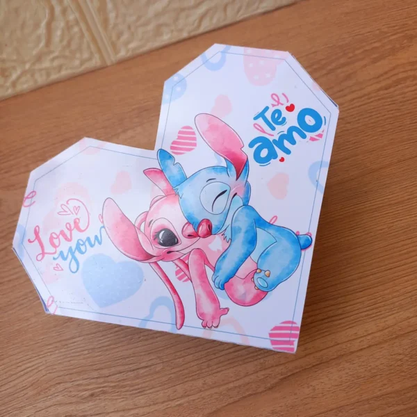 Stitch Tema Romântico - Caixinhas de Mimos PDF Dia dos Namorados