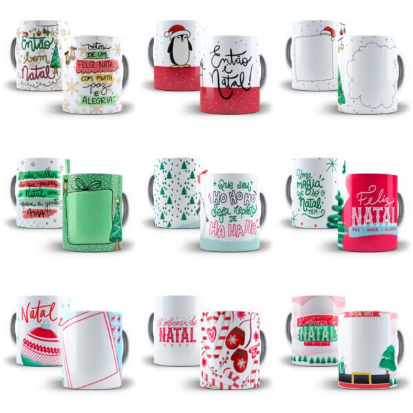 Super Combo Artes Caneca Natal +140 Estampas Natalinas Png