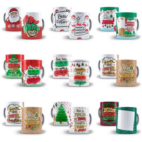 Super Combo Artes Caneca Natal +140 Estampas Natalinas Png