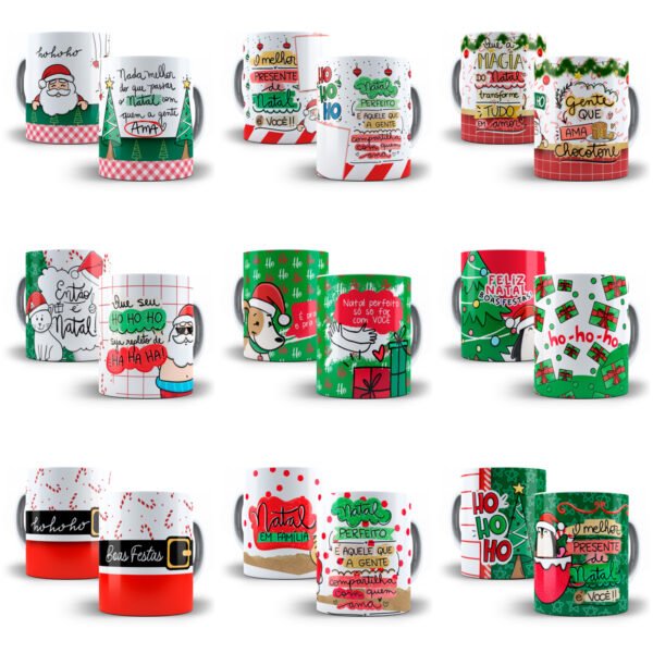 Super Combo Artes Caneca Natal +140 Estampas Natalinas Png