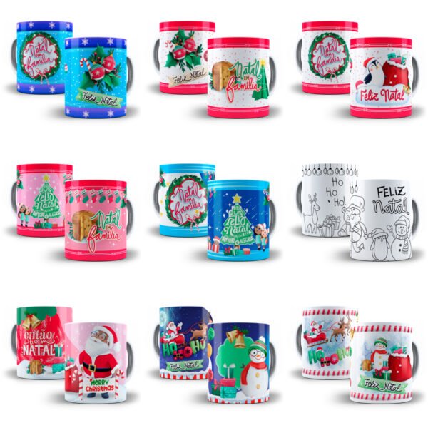 Super Combo Artes Caneca Natal +140 Estampas Natalinas Png