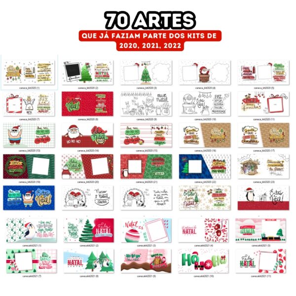 Super Combo Artes Caneca Natal +140 Estampas Natalinas Png