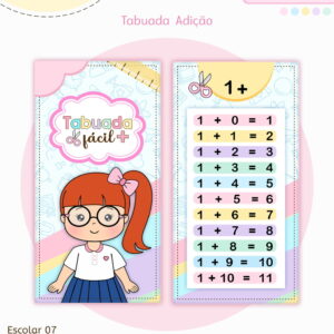 Tabuada escolar para imprimir com as 4 operações em cartoon 17 tabuada escolar facil arquivo digital