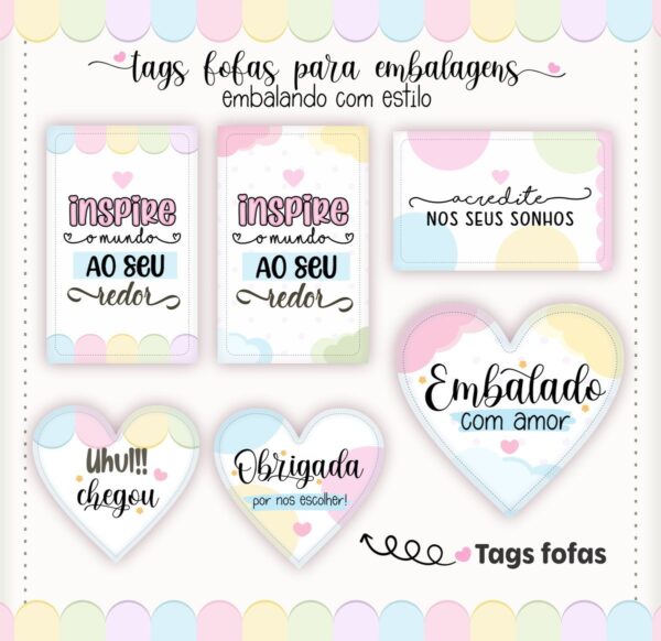 Tags Fofas Embalagens - Arquivo Digital