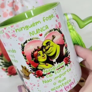 Template Editável Shrek e Fiona para Canecas