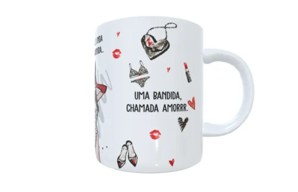 Template Sublimação Caneca Perigosa e Linda Jeito de Bandida