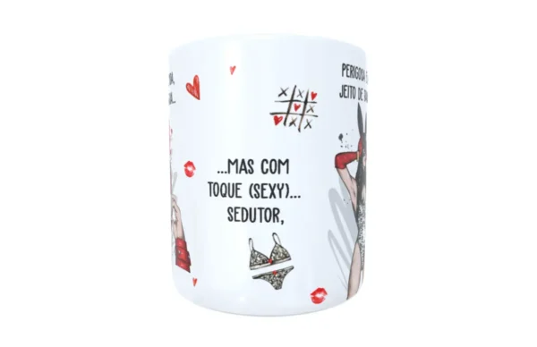 Template Sublimação Caneca Perigosa e Linda Jeito de Bandida