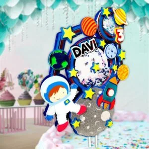 Topo de Bolo Astronauta - Arquivo Digital 3 Topo de Bolo Astronauta - Arquivo Digital