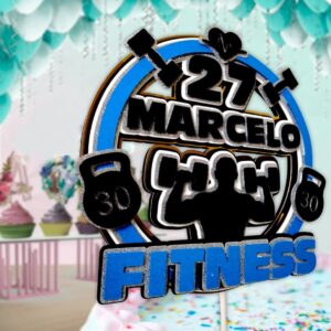 Topo de Bolo Fitness - Arquivo Digital