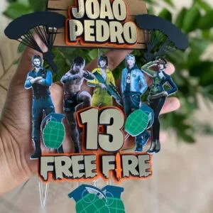 Topo de Bolo Free Fire Camadas - Arquivo Digital 16 Topo de Bolo Free Fire Camadas - Arquivo Digital