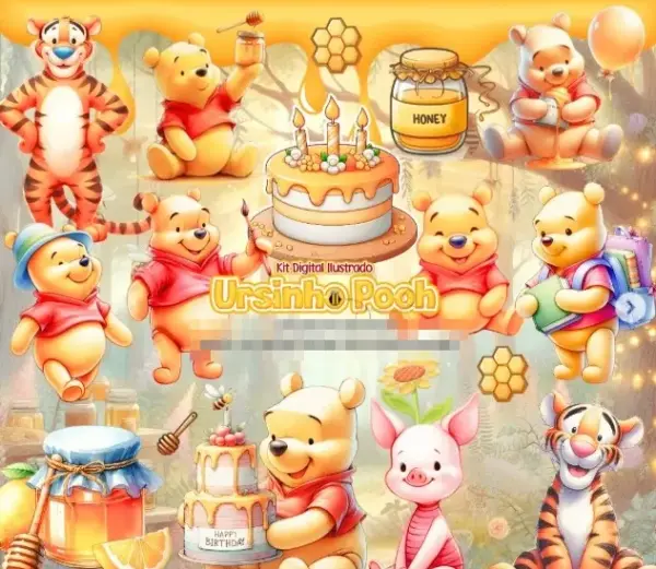 Ursinho Pooh 3d Em Png Para Produtos Personalizados