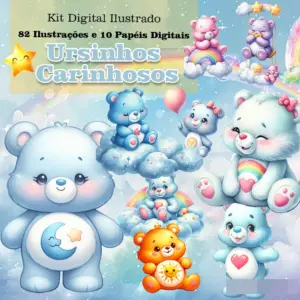 Ursinhos Carinhosos Kit Digital para Papelaria Personalizada